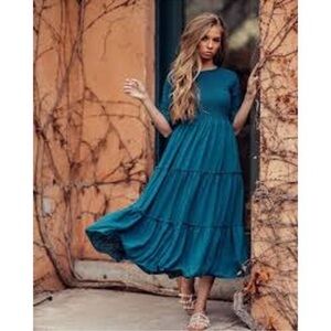 JessaKae Teal wandering willoughby Dress